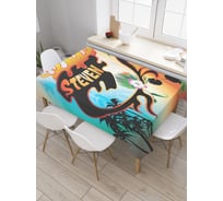 Прямоугольная скатерть JoyArty Серфинг графити Стивен из сатена tc_3967_120x145