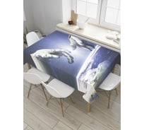 Прямоугольная скатерть JoyArty Соприкосновение из сатена tc_52064_120x145