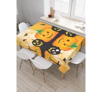 Прямоугольная скатерть JoyArty Праздничные тыквы из сатена tc_18808_120x145