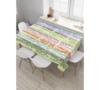 Прямоугольная скатерть JoyArty Радуга акварель из сатена tc_33106_120x145
