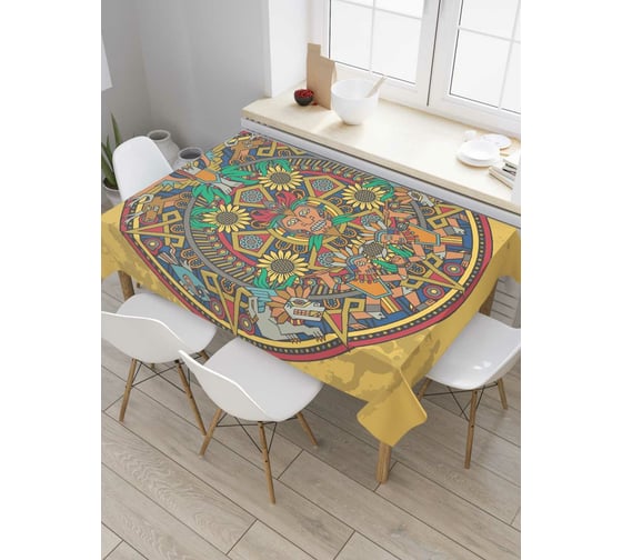 Прямоугольная скатерть JoyArty Духовный круг из сатена tc_7371_120x145 1