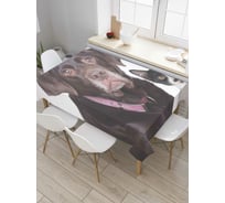 Прямоугольная скатерть JoyArty Собака и кот из сатена tc_6552_120x145