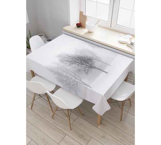 Прямоугольная скатерть JoyArty Снежный туман из сатена tc_20090_120x145 1