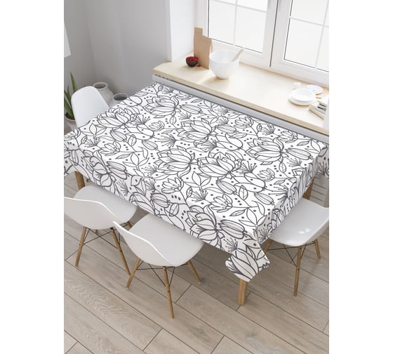 Прямоугольная скатерть JoyArty Серая паутина из сатена tc_30679_120x145 1