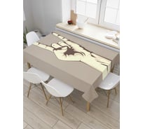 Прямоугольная скатерть JoyArty Жест коза из сатена tc_51695_120x145