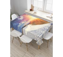 Прямоугольная скатерть JoyArty Солнце над горами из сатена tc_7530_120x145