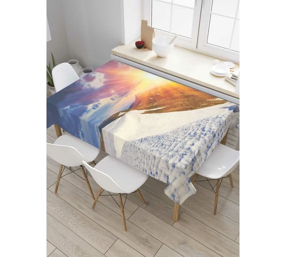 Прямоугольная скатерть JoyArty Солнце над горами из сатена tc_7530_120x145 1