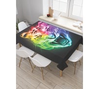 Прямоугольная скатерть JoyArty Радужный тигр из сатена tc_38684_120x145