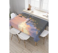 Прямоугольная скатерть JoyArty Скальный домик из сатена tc_21785_120x145
