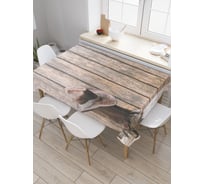 Прямоугольная скатерть JoyArty Возвращение за шляпой из сатена tc_23119_120x145