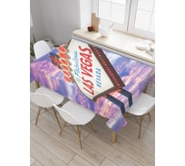 Прямоугольная скатерть JoyArty Вывеска Лас Вегас из сатена tc_4740_120x145