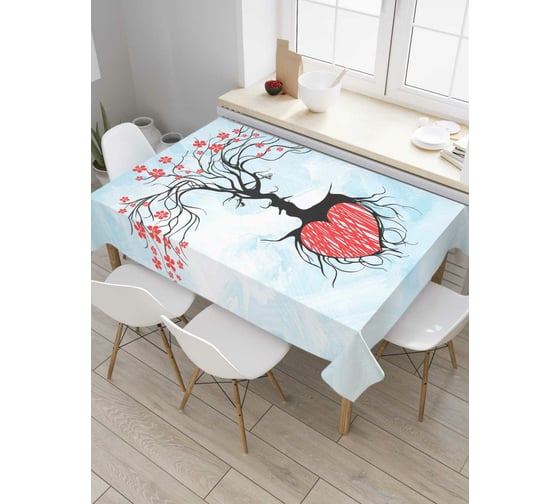Прямоугольная скатерть JoyArty Дерево любви из сатена tc_7478_120x145 1