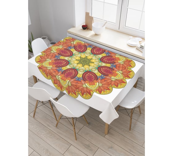 Прямоугольная скатерть JoyArty Иллюзия цветка из сатена tc_21217_120x145 1