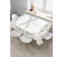 Прямоугольная скатерть JoyArty Стрекоза в венке из сатена tc_35203_120x145