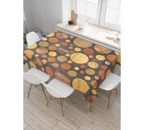 Прямоугольная скатерть JoyArty Деревянные круги из сатена tc_23504_120x145