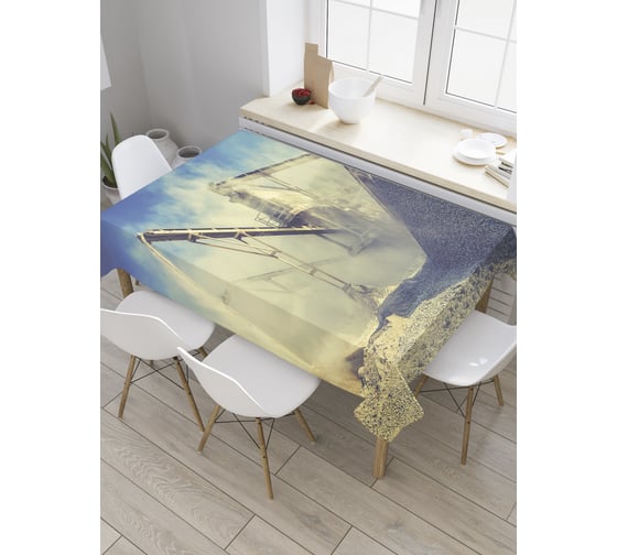 Прямоугольная скатерть JoyArty Добыча щебени из сатена tc_36284_120x145 1