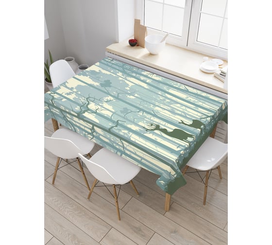 Прямоугольная скатерть JoyArty Скрытные олени из сатена tc_24091_120x145 1