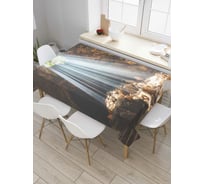 Прямоугольная скатерть JoyArty Солнечный просвет из сатена tc_7562_120x145