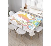 Прямоугольная скатерть JoyArty Слуэт девушки в цветочной рамке из сатена tc_30505_120x145