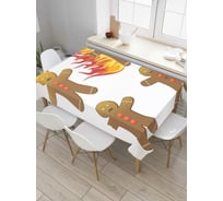 Прямоугольная скатерть JoyArty Имбирный человечек в опасности из сатена tc_38357_120x145