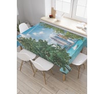 Прямоугольная скатерть JoyArty Детройт сквозь деревья из сатена tc_38097_120x145