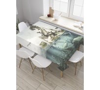 Прямоугольная скатерть JoyArty Превращение русалки из сатена tc_9107_120x145
