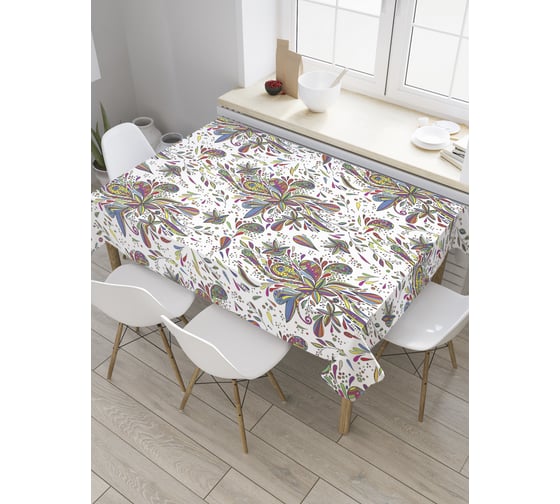 Прямоугольная скатерть JoyArty Разноцветные пейсли из сатена tc_27792_120x145 1