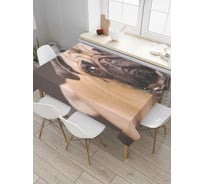 Прямоугольная скатерть JoyArty Доверчивый мопс из сатена tc_6551_120x145