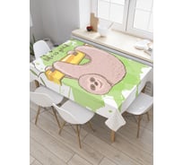 Прямоугольная скатерть JoyArty Жизнь хороша из сатена tc_37852_120x145