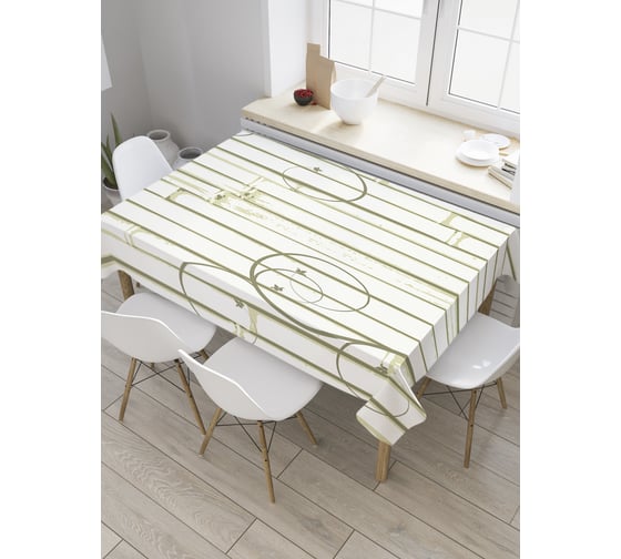 Прямоугольная скатерть JoyArty Завитки на бамбуке из сатена tc_32165_120x145 1
