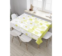 Прямоугольная скатерть JoyArty Стена ромашек из сатена tc_27853_120x145