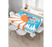 Прямоугольная скатерть JoyArty Серфинг на закате из сатена tc_30509_120x145