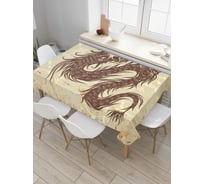 Прямоугольная скатерть JoyArty Дракон в золотых узорах из сатена tc_48454_120x145