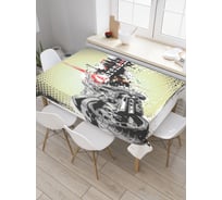 Прямоугольная скатерть JoyArty Нарисованный мотоцикл из сатена tc_30371_120x145