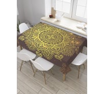 Прямоугольная скатерть JoyArty Золотой орнамент из сатена tc_31026_120x145