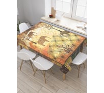 Прямоугольная скатерть JoyArty Жизнь в Африке из сатена tc_37375_120x145