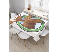 Прямоугольная скатерть JoyArty Знак с лосем из сатена tc_23351_120x145