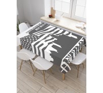 Прямоугольная скатерть JoyArty Силуэты Детройта из сатена tc_38098_120x145