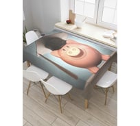 Прямоугольная скатерть JoyArty Поросенок в конфедератке из сатена tc_4497_120x145