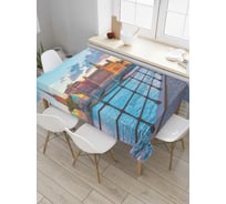 Прямоугольная скатерть JoyArty Городская набережная из сатена tc_43477_120x145
