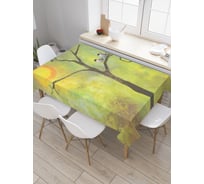 Прямоугольная скатерть JoyArty Птицы ждут тепла из сатена tc_3752_120x145