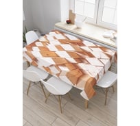 Прямоугольная скатерть JoyArty Деревянный город из сатена tc_23311_120x145