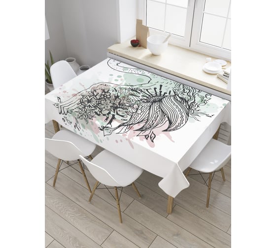 Прямоугольная скатерть JoyArty Зарисовки лебедя из сатена tc_28594_120x145 1
