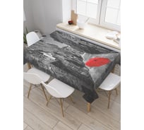 Прямоугольная скатерть JoyArty Зонтик на улице из сатена tc_38185_120x145