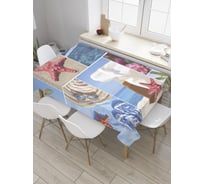 Прямоугольная скатерть JoyArty Воспоминания о море из сатена tc_32018_120x145