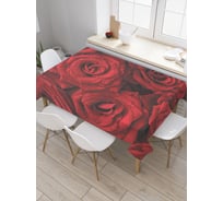 Прямоугольная скатерть JoyArty Свежие розы из сатена tc_33467_120x145