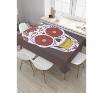 Прямоугольная скатерть JoyArty Разукрашеный череп из сатена tc_35924_120x145