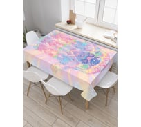 Прямоугольная скатерть JoyArty Радужное сияние хамсы из сатена tc_38622_120x145