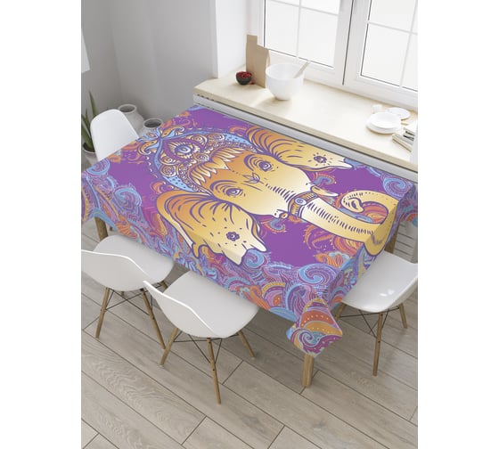 Прямоугольная скатерть JoyArty Слон воображений из сатена tc_8777_120x145 1