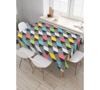 Прямоугольная скатерть JoyArty Разноцветные крыши из сатена tc_30108_120x145